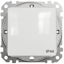 Одноклавишный проходной переключатель IP44, 10А-250В, Белый, Sedna Design SDD211106