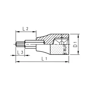Ключ торцевий Wurth 1/2" 6-гранна 7/16" №2