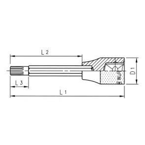 Ключ торцевий Wurth 1/2" XZN M4X60 №2