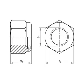 Гайка шестигранна самостопорна DIN985 - 8 (A2K) - SW10, M6 №2