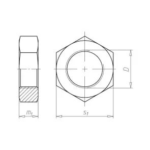 Гайка шестигранная низкая DIN439-B, нерж.сталь A2, SW17, M10 №2
