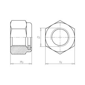 Гайка шестигранна самостопорна DIN985 - 10 (A2K) - SW36, M24 №2