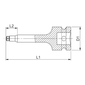 Ключ торцевий ударний Wurth 1/2" шестигранний LONG TX55 №2