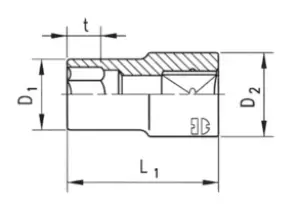 Головка торцева 3/8", SW21, HEX №2