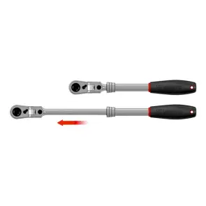 Трещотка телескопическая с шарниром 1/2'' Wurth удлиненная 294-432 мм. №3