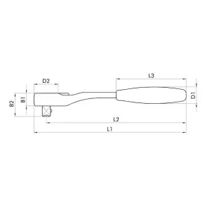 Трещотка Wurth 1/2" с переключателем рычага 250 мм №2