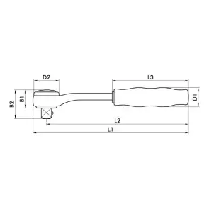 Тріскачка Wurth з поворотним диском 1/4" 135мм №2