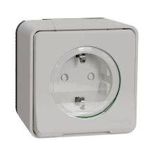 Розетка силова 2К+З, 16А, зі шторками Mureva Styl, IP55,Білий, Schneider Electric MUR39034