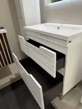 Тумба для підлоги Milleau PARALLEL 60 c умивальником Космо 60см для ванної кімнати, біла купити