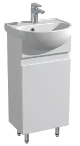 Тумба для підлоги AVT Крит 40 c умивальником Соло 40см для ванної кімнати, біла №1