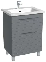 Тумба напольная Milleau PARALLEL 60 c умывальником Космо 60см для ванной комнаты, графит купить