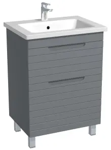 Тумба для підлоги Milleau PARALLEL 60 c умивальником Космо 60см для ванної кімнати, графіт №1