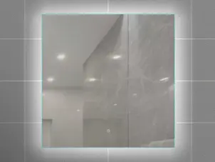 Зеркало AVT с контурной LED подсветкой и сенсорным выключателем для ванной комнаты 800х800мм №1