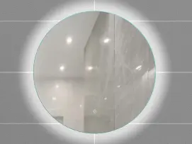 Зеркало AVT с контурной LED подсветкой и сенсорным выключателем круглое для ванной комнаты, Диаметр 600мм