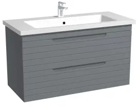 Тумба навісна Milleau PARALLEL 100 з умивальником Космо 100см для ванної кімнати, графіт купити в Україні