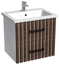 Тумба навесная Milleau WOODIS 60 c умывальником Космо 60см для ванной комнаты, белая купить в Киеве