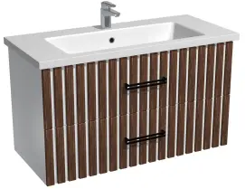 Тумба навесная Milleau WOODIS 100 c умывальником Комо 100см для ванной комнаты, белая купить
