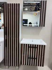 Тумба навісна Milleau WOODIS 100 з умивальником Комо 100см для ванної кімнати, біла №6
