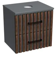 Тумба навісна Milleau WOODIS 60 зі стільницею для ванної кімнати, графіт