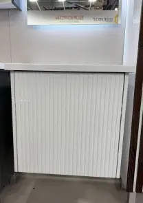 Тумба навесная Milleau CUBE 60 c умывальником Комо 60см для ванной комнаты, белая №2