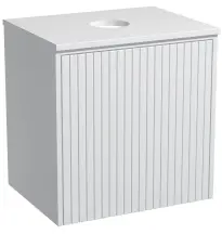 Тумба навісна Milleau CUBE 60 зі стільницею для ванної кімнати, біла