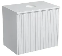 Тумба навесная Milleau CUBE 70 cо столешницей для ванной комнаты, белая