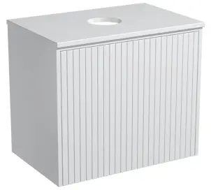 Тумба навесная Milleau CUBE 70 cо столешницей для ванной комнаты, белая №1