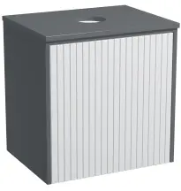 Тумба навесная Milleau CUBE 60 cо столешницей для ванной комнаты, графит купить в Киеве
