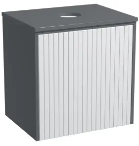 Тумба навісна Milleau CUBE 60 зі стільницею для ванної кімнати, графіт №1