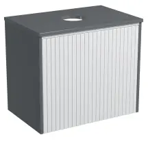 Тумба навесная Milleau CUBE 70 cо столешницей для ванной комнаты, графит купить в Украине