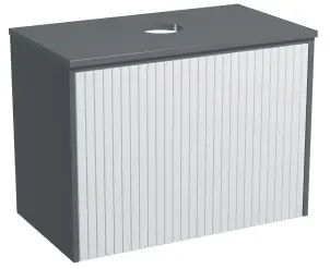 Тумба навісна Milleau CUBE 80 зі стільницею для ванної кімнати, графіт №1