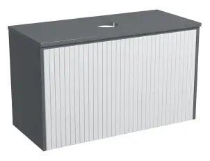 Тумба навісна Milleau CUBE 100 зі стільницею для ванної кімнати, графіт №1