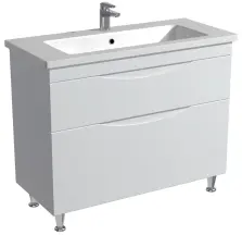 Тумба для підлоги Milleau ALFA 100 c умивальником Комо 100см для ванної кімнати, біла купити в Києві