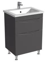 Тумба для підлоги Milleau PARALLEL 60 c умивальником Комо 60см для ванної кімнати, графіт купити в Києві