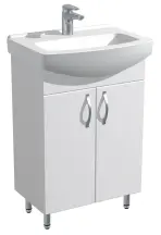 Тумба напольная AVT Прямая 55 c умывальником Церсания 55 для ванной комнаты, белая