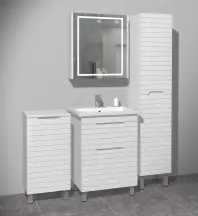 Тумба для підлоги Milleau PARALLEL 60 c умивальником Комо 60см для ванної кімнати, біла в магазині TVOE