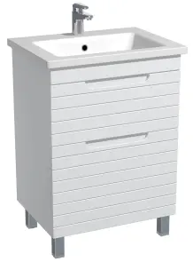 Тумба для підлоги Milleau PARALLEL 60 c умивальником Космо 60см для ванної кімнати, біла №2