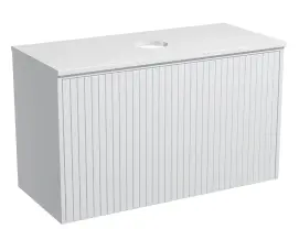 Тумба навісна Milleau CUBE 100 зі стільницею для ванної кімнати, біла купити