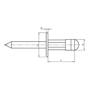 Витяжна заклепка з циліндричним бортиком, 4,8X16,0 №2