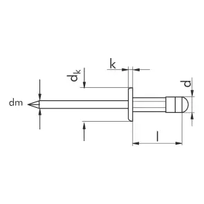 Витяжна заклепка з циліндричним бортиком, 3.2x8 №2
