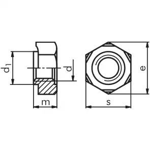 Гайка шестигранная приварная DIN929 - SW22, M14, без покрытия №2