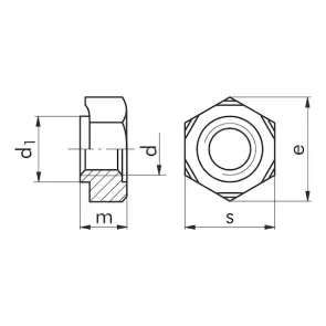 Гайка шестигранная приварная DIN929 - SW22, M14, без покрытия №3