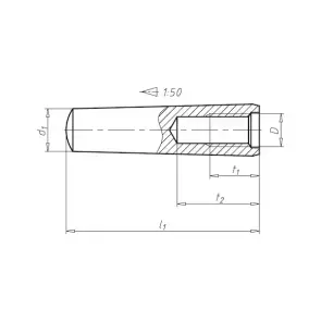 Конічний штифт з внутрішнім різьбленням, незагартована 8X50 №2