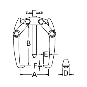 Знімач гвинтовий, двозахватний, 60 mm №2