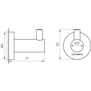 Крючек одинарный Globus Lux SS 8411 SUS304 №2