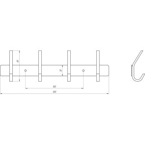 Планка с крючками Globus Lux SQ 9435-4 SUS304 №2