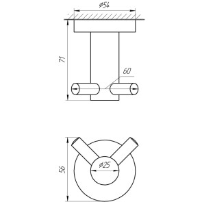 Крючек двойной Globus Lux BS8415 черный матовый SUS304 №5