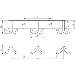 Планка с крючками Perfect Sanitary Appliances RM 1502-3 №3