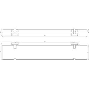 Полка TOPAZ TKB 9927 стекло с бортиком №4