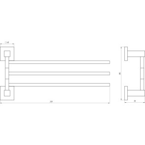 Тримач рушників Globus Lux SQ 9431-3 SUS304 №3